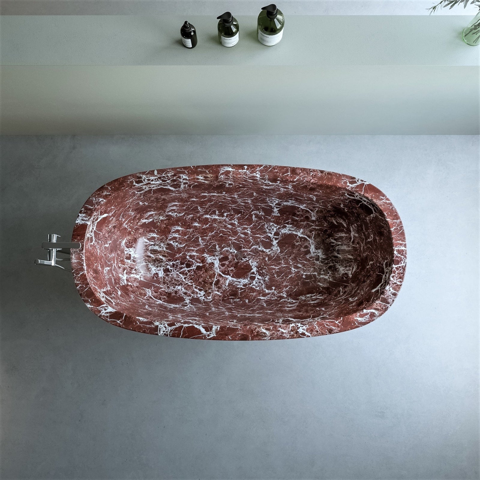Burgunderroter Marmor Badewanne