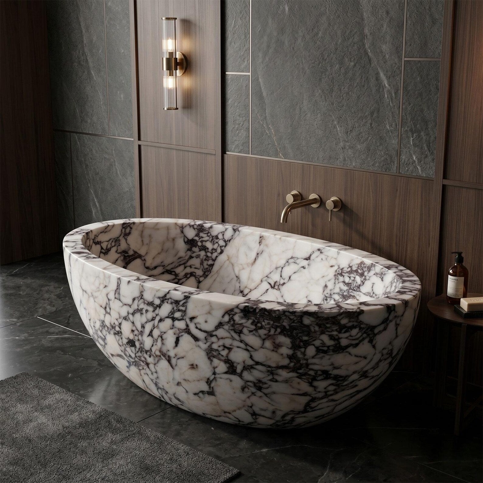 Marmorne Violett-Badewanne