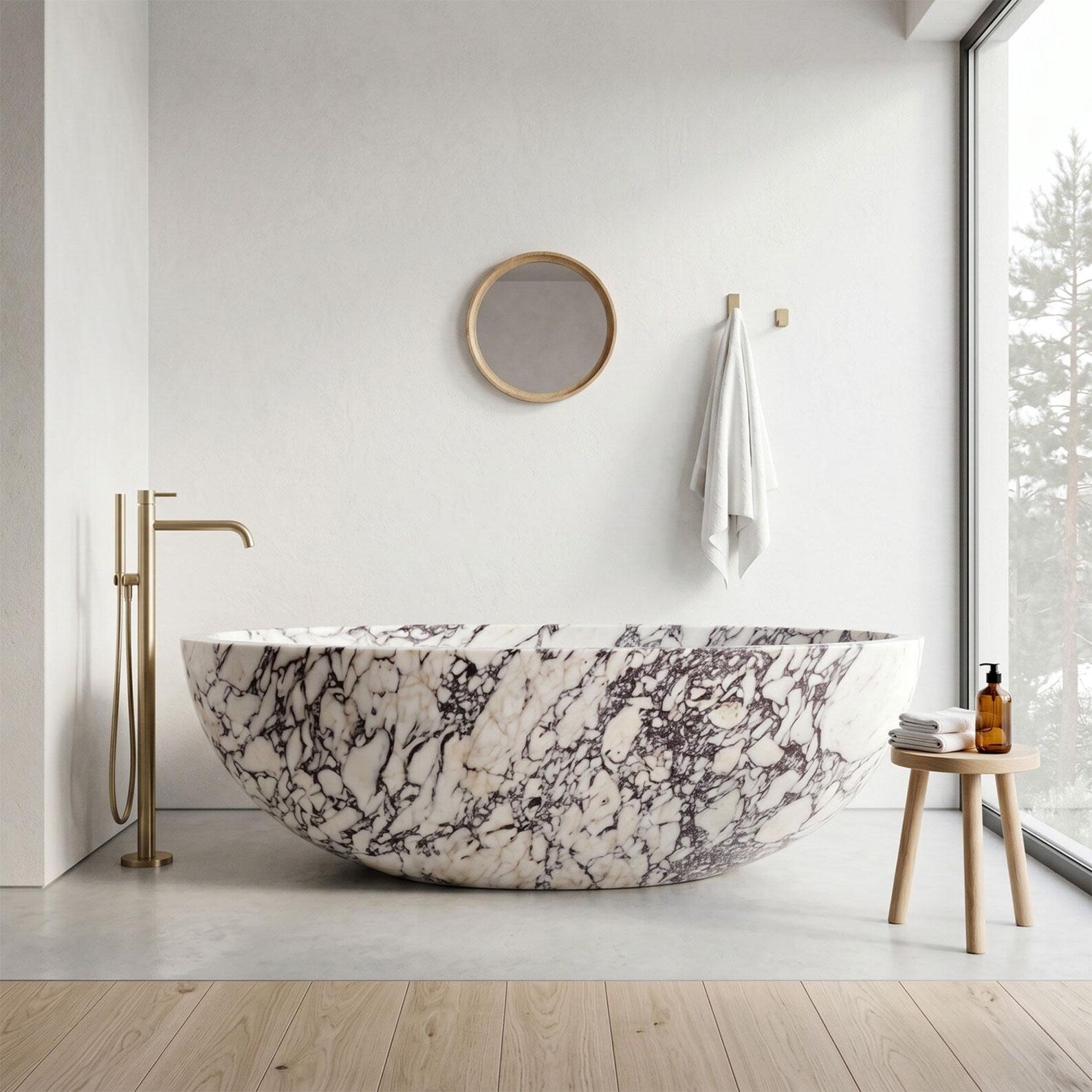 Marmorne Violett-Badewanne