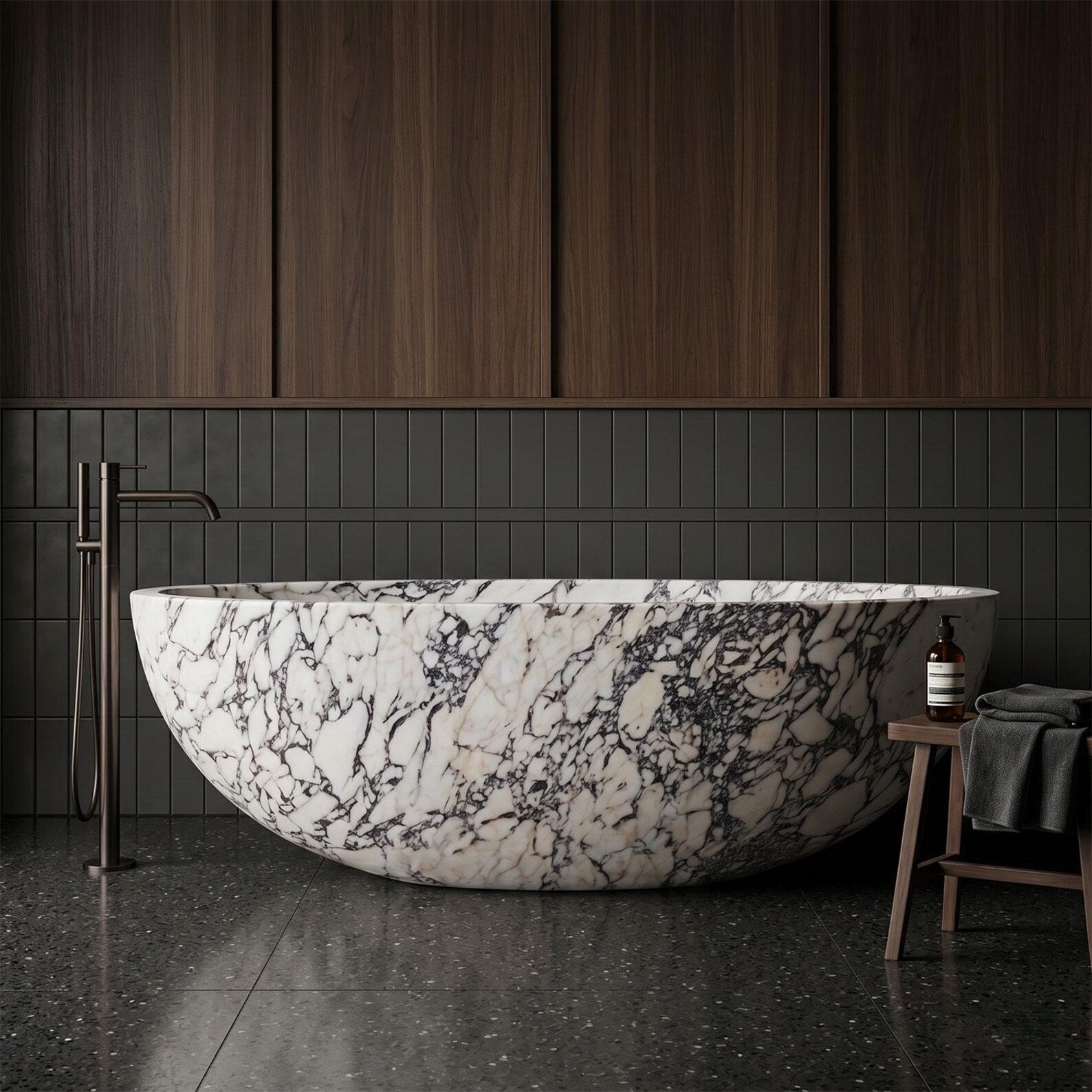 Marmorne Violett-Badewanne