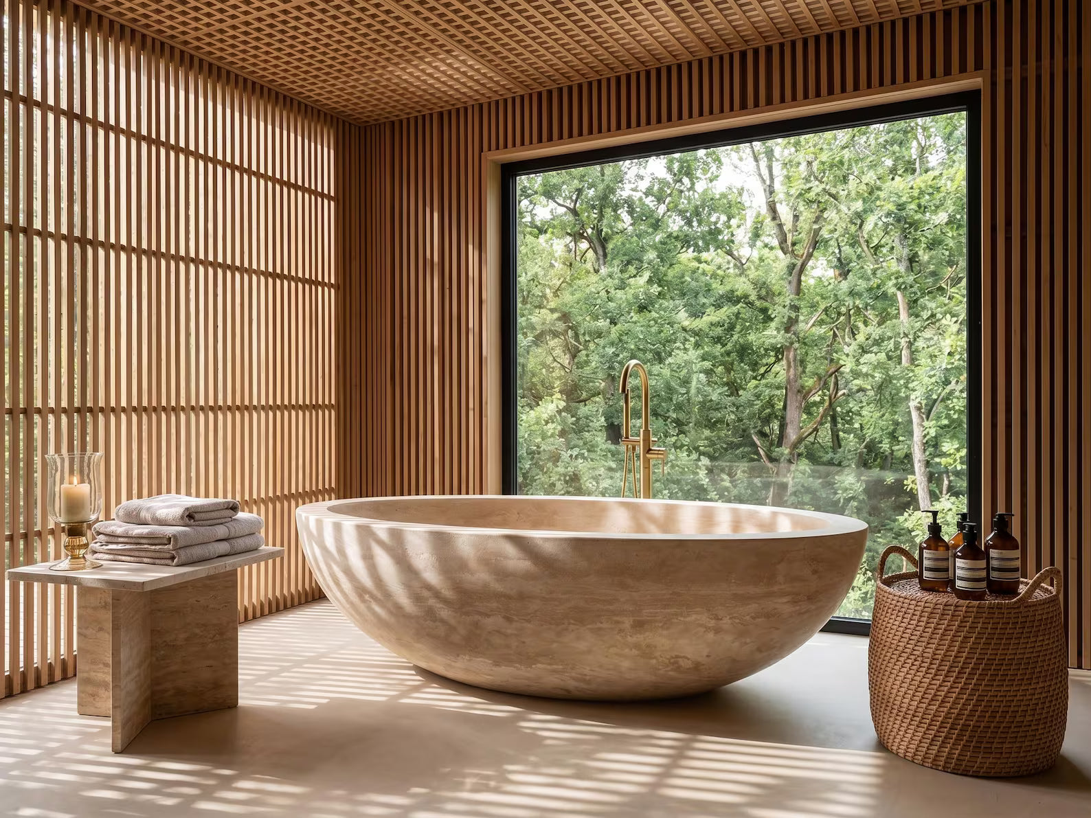 Travertin Veincut Badewanne