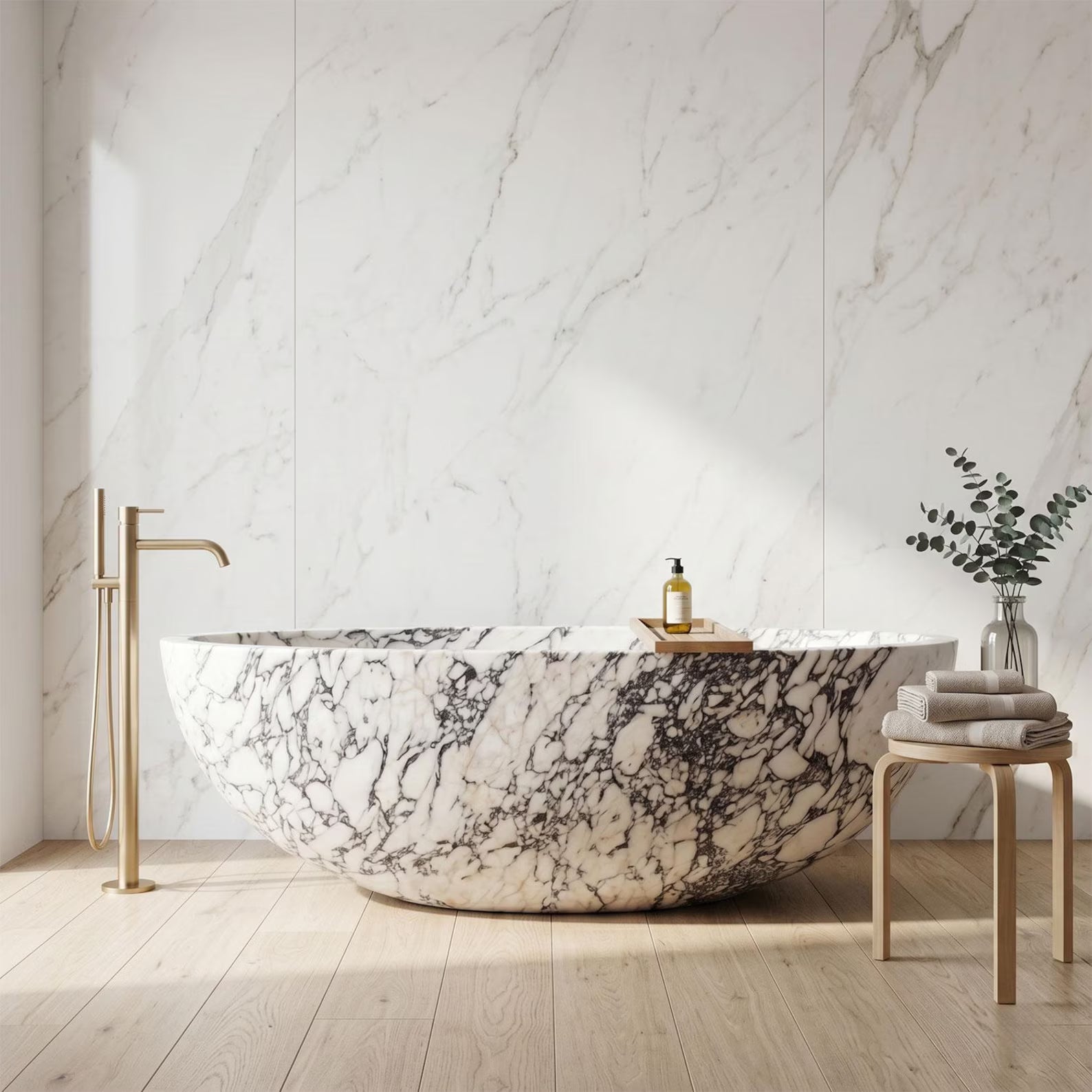 Marmorne Violett-Badewanne